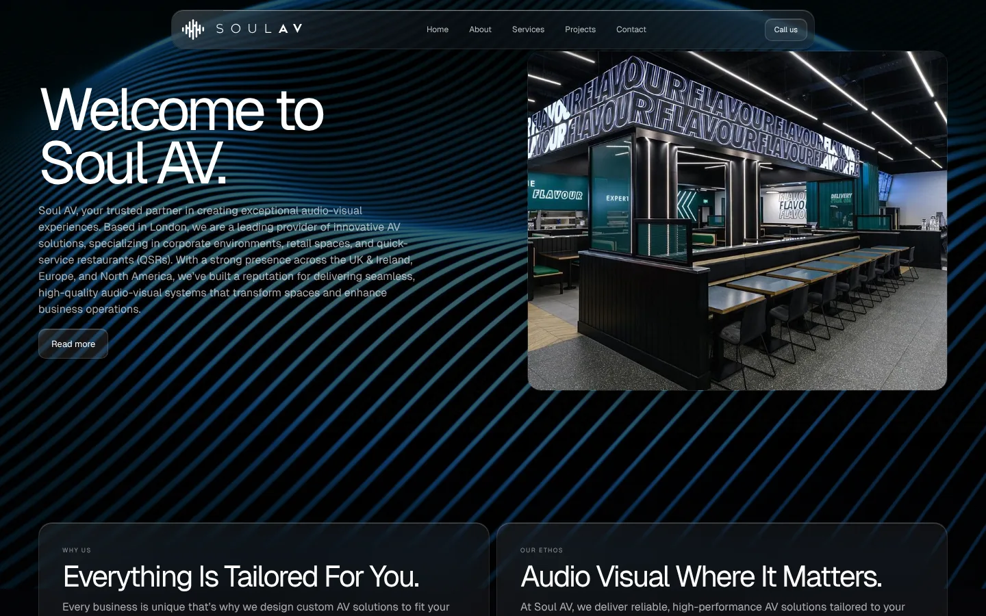 Soul AV website screen 2